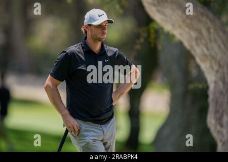 Cadice, Spagna. 2 luglio 2023. CADICE, SPAGNA - 02 LUGLIO: Thomas Pieters di Rangegoats GC durante il terzo giorno del LIV Golf - Andalusia al Real Club Valderrama il 2 luglio 2023 a Cadice, Spagna. (Immagine di credito: © DAX via ZUMA Press Wire) SOLO USO EDITORIALE! Non per USO commerciale! Foto Stock