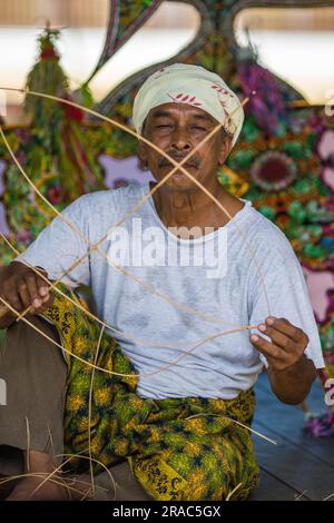 Terengganu Tradisional Kite o Wau Maker Foto Stock