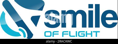 Design minimalista con logo Abstract Smile of Flight Illustrazione Vettoriale