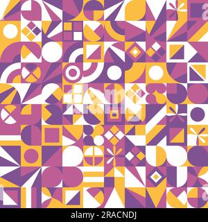 Pattern astratto senza giunture di forme geometriche arbitrarie. Modello per la progettazione di copertine, poster, design di interni, sfondi e sfondi Illustrazione Vettoriale