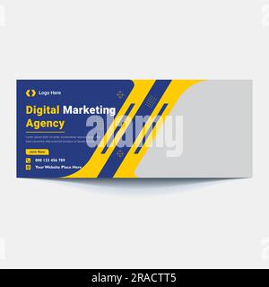 Banner Vector Hero del marketing digitale. Intestazione del sito Web di marketing con le parole "marketing digitale" Illustrazione Vettoriale