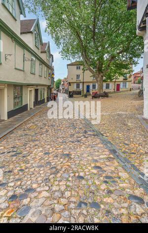 Elm Hill a Norwich, Inghilterra Foto Stock