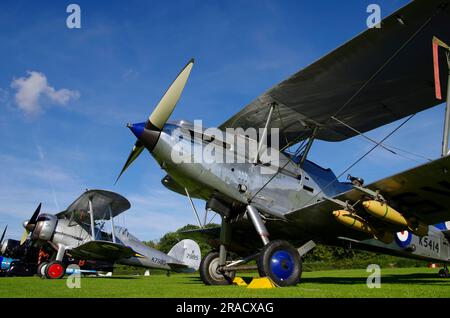 Hawker Hind, G-ANEP, K5414, Shuttleworth Collection, Old Warden, Biggleswade, Bedfordshire, Inghilterra, Regno Unito. Foto Stock