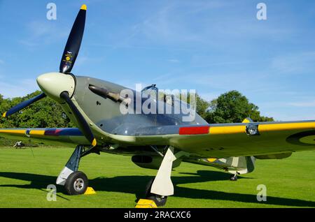 Hawker Sea Hurricane IB, G-BKTH, Z7015, Shuttleworth Collection, Old Warden, Biggleswade, Bedfordshire, Inghilterra, Foto Stock