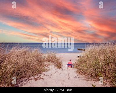 Dune sulla spiaggia del Mar Baltico Foto Stock