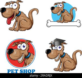 set cartoni animati per cani . illustrazione vettoriale Illustrazione Vettoriale