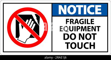 Nota: Macchina cartello apparecchiatura fragile, non toccare Illustrazione Vettoriale