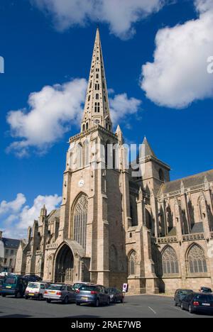 Cattedrale di San Tugdual, Treguier, Cote de Granit Rose, Bretagna, Francia Foto Stock