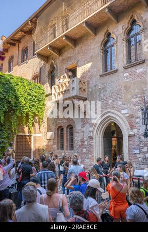 Casa di Giulietta, Verona, Veneto, Italia Foto Stock