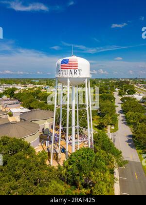 Stuart Florida Water Tower foto aerea drone pov Foto Stock