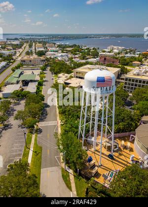 Stuart Florida Water Tower foto aerea drone pov Foto Stock