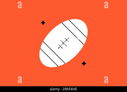 Illustrazione geometrica del rugby in stile piatto. Illustrazione vettoriale e icona. Illustrazione Vettoriale