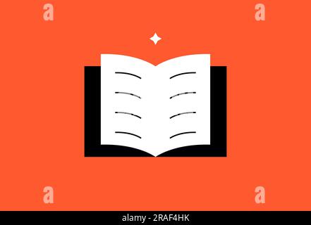 Illustrazione geometrica a libro aperto in stile piatto. Illustrazione vettoriale e icona. Illustrazione Vettoriale