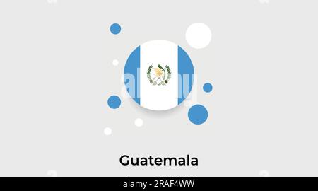 Icona a forma di cerchio circolare con bandiera del Guatemala illustrazione vettoriale colorata Illustrazione Vettoriale