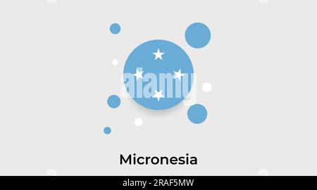 Bandiera Micronesia cerchio circolare icona a forma rotonda illustrazione vettoriale colorata Illustrazione Vettoriale