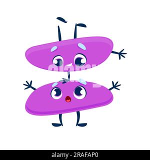 Cartoni animati simpatico personaggio numero 8, matematica vettoriale per bambini o icona di compleanno. 8 numero otto con occhi e sorriso per l'emoticon algebra o aritmetica educativa ed emoji numerica divertente Illustrazione Vettoriale