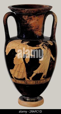 Terracotta Nolan Neck Amphora (JAR) 460 a.C. di ceramica greca antica Foto Stock