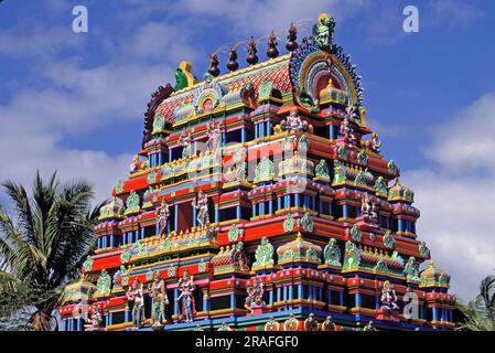 Tempio indù, Pereybere, distretto di Rivière du Rempart, Repubblica di Mauritius Foto Stock