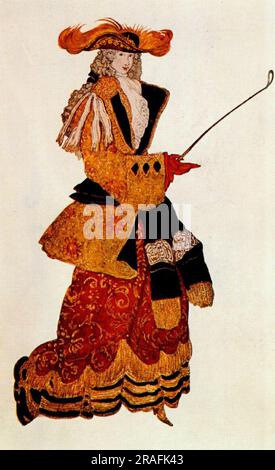 Costume per la caccia alla marchesa, da la bella addormentata 1921 di Leon Bakst Foto Stock