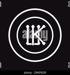 Moderno streetwear UK o KU monogramma iniziale lettera di testo Logo Design Illustrazione Vettoriale