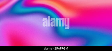 Colore vivace liquido flusso sfondo sgranato astratto rosa blu viola rosso rumore texture poster banner estivo Foto Stock