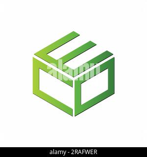 Moderno ECO monogramma iniziale lettera di testo Logo Design logotipo ecologico Illustrazione Vettoriale