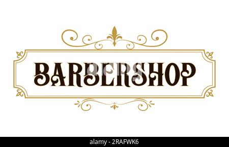 Design tradizionale con logo Barber Shop Barber Label Design Illustrazione Vettoriale