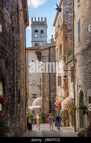 Via San Rufino, Assisi, Perugia, Umbria, Italia Foto Stock