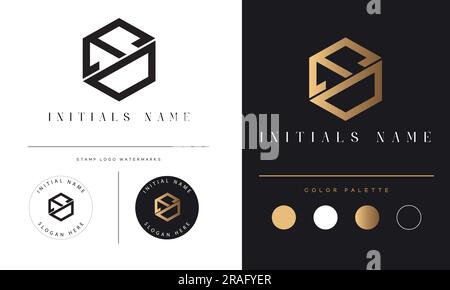 Design logo monogramma iniziale ed o DE con lettera di testo Luxury Illustrazione Vettoriale