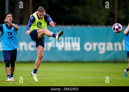 Doetinchem, Paesi Bassi. 3 luglio 2023. DOETINCHEM, PAESI BASSI - 3 LUGLIO: Philip Brittijn di De Graafschap durante la prima sessione di allenamento della stagione 2023-2024 di De Graafschap allo Sportpark De Bezelhorst il 3 luglio 2023 a Doetinchem, Paesi Bassi (foto di Rene Nijhuis/Orange Pictures) credito: Orange Pics BV/Alamy Live News Foto Stock