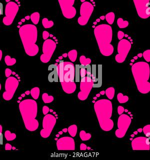 Modello senza cuciture di impronte umane di vari orientamenti. Illustrazione Vettoriale
