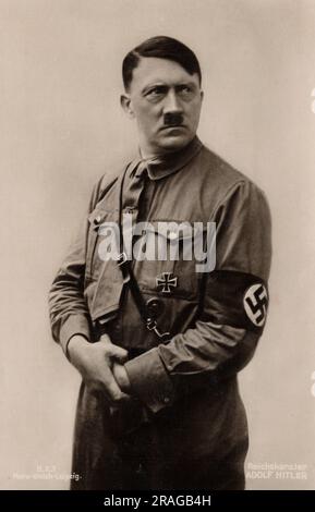 Reichskanzler Adolf Hitler, cartolina della fine degli anni '1930. Fotografo Uhlich Foto Stock