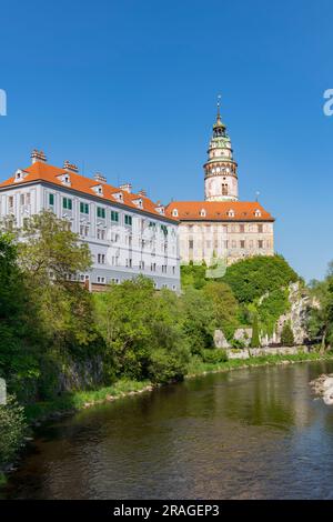 Castello di Český Krumlov a Český Krumlov, Repubblica Ceca Foto Stock