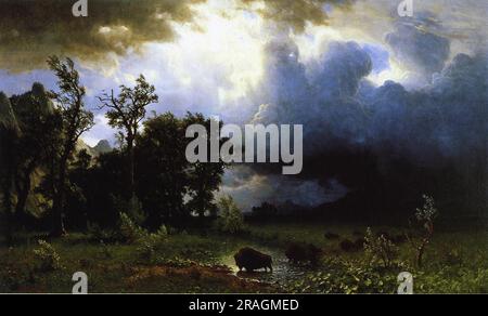 Buffalo Trail The Impending Storm 1869 di Albert Bierstadt Foto Stock