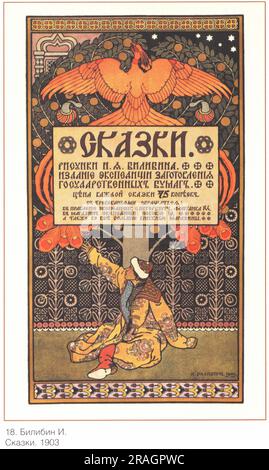 Copertina per la raccolta di fiabe 1903 di Ivan Bilibin Foto Stock