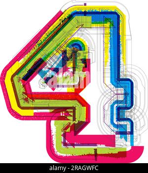 caratteri grafici, simboli numerici, illustrazione vettoriale numero 4 Illustrazione Vettoriale