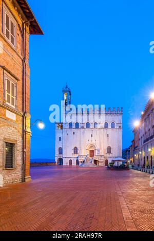 Palazzo dei Consoli, Piazza grande, Gubbio, Umbria, Italia Foto Stock