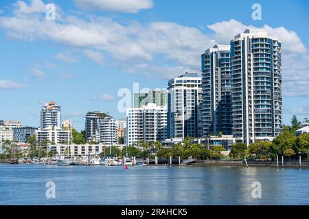 Alti edifici in Kangaroo Point Foto Stock