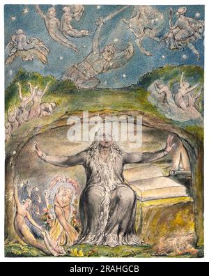 Illustrazione di l'Allegro e il Penseroso di Milton 1820 di William Blake Foto Stock