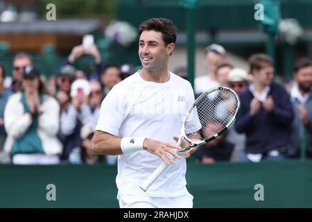 Wimbledon, Royaume University. 3 luglio 2023. Durante i campionati di Wimbledon del 2023 il 3 luglio 2023 all'All England Lawn Tennis & Croquet Club di Wimbledon, Inghilterra - foto Antoine Couvercelle/DPPI Credit: DPPI Media/Alamy Live News Foto Stock