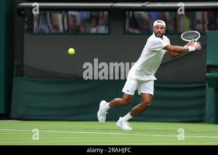 Wimbledon, Royaume University. 3 luglio 2023. Durante i campionati di Wimbledon del 2023 il 3 luglio 2023 all'All England Lawn Tennis & Croquet Club di Wimbledon, Inghilterra - foto Antoine Couvercelle/DPPI Credit: DPPI Media/Alamy Live News Foto Stock