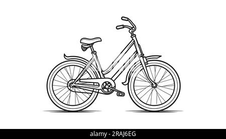 Icona della bicicletta. Illustrazione piatta di colore nero su sfondo bianco Illustrazione Vettoriale