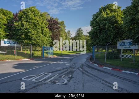 Navan, County Meath, Irlanda, 4th Julu 2023. Boliden Tara Mines ingresso nello stabilimento per le miniere di piombo e zinco al di fuori di Navan Foto Stock