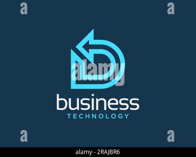 Logo iniziale pulito e minimale. Simbolo icona monogramma font creativi D Letter Illustrazione Vettoriale