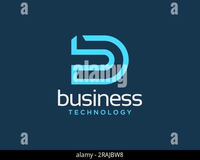 Logo iniziale pulito e minimale. Simbolo icona monogramma font creativi D Letter Illustrazione Vettoriale