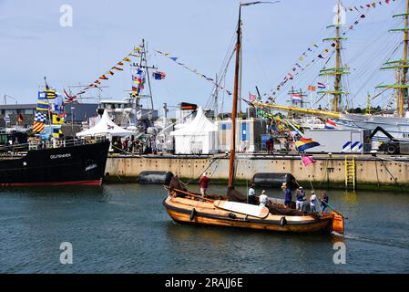 Den Helder, Paesi Bassi. 30 giugno 2023. Una vecchia chiatta Wieringer nel porto di Den Helder. Foto di alta qualità Foto Stock