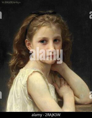 Head of a Young Girl 1890 di William-Adolphe Bouguereau Foto Stock