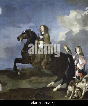 Ritratto equestre di Cristina, regina di Svezia 1653 di Sebastien Bourdon Foto Stock