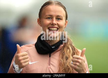 Foto del file datata 20-06-2023 della portiere inglese Hannah Hampton. Il Chelsea ha firmato l'Inghilterra portiere Hannah Hampton con un trasferimento gratuito dall'Aston Villa. Data di emissione: Martedì 4 luglio 2023. Foto Stock