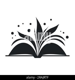 Grafica, libri e fiori su sfondo bianco. icona Illustrazione Vettoriale